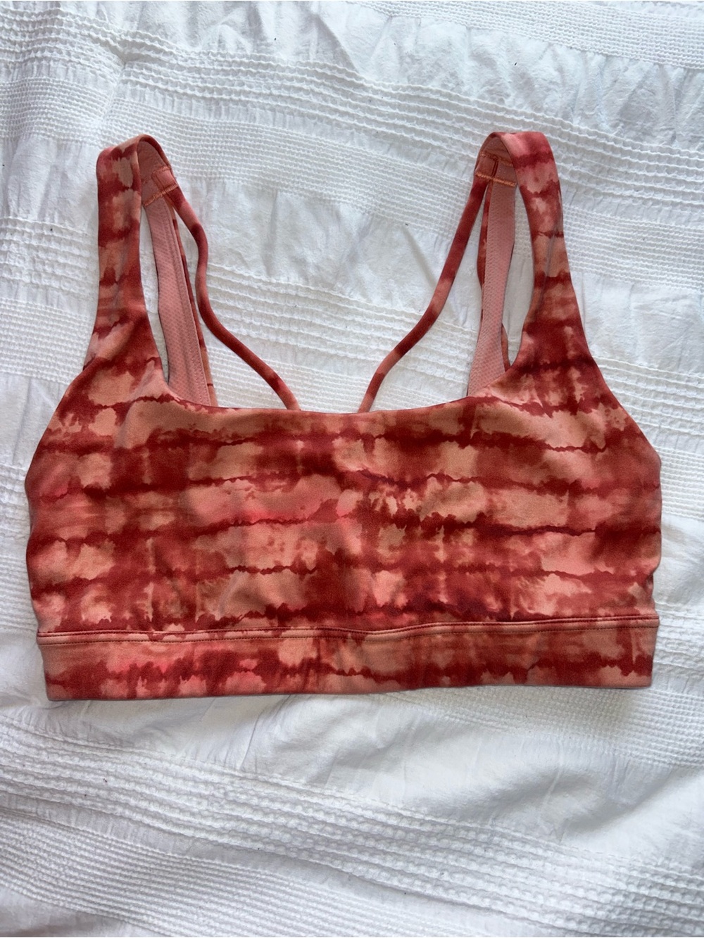 Athleta Rust Tie-Dye Scoop Sports Bra
